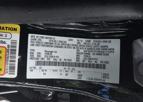 2016 Ford Focus Rs from USA, damaged, VIN WF0DP3TH5G4117475